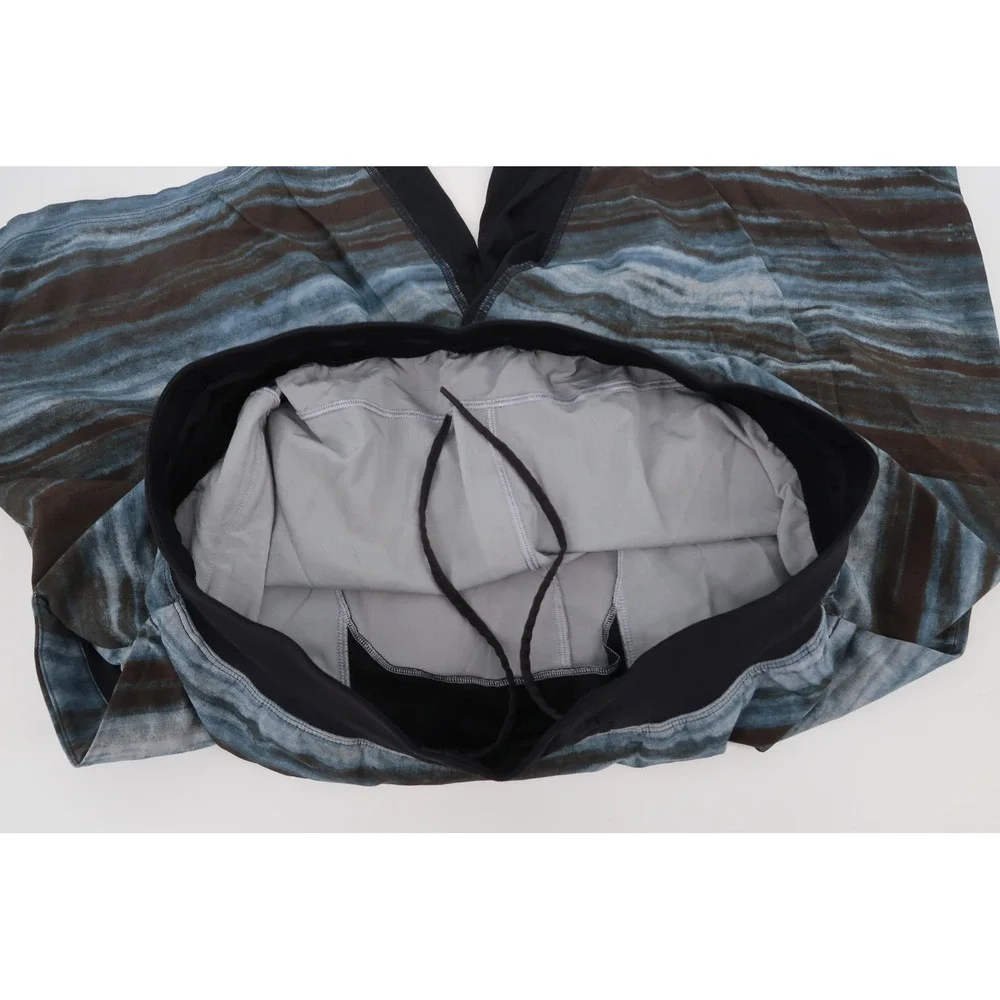 Lululemon Pace Breaker Shorts Mens XL Blue Brown Abstract Stripe Lined Active 9